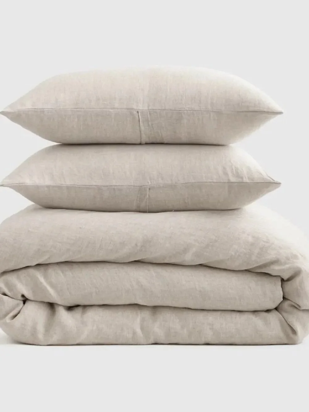 Quince European Linen Duvet Cover Set King/Cal King Natural 100% Flax Linen